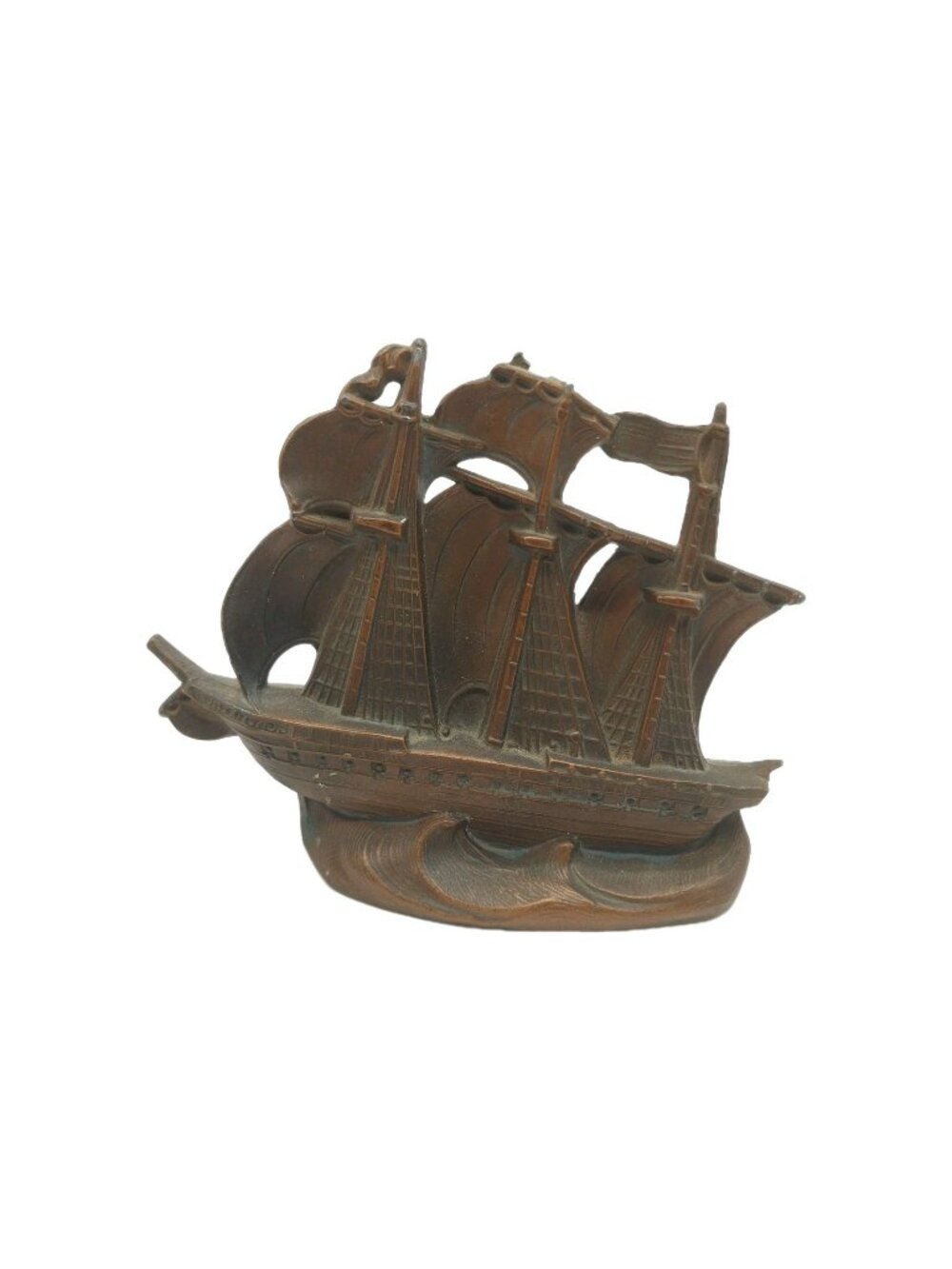 Vintage Old Iron Sides USS Constitution Ship Sailing Boat Cast Iron 4.5Hx6"L